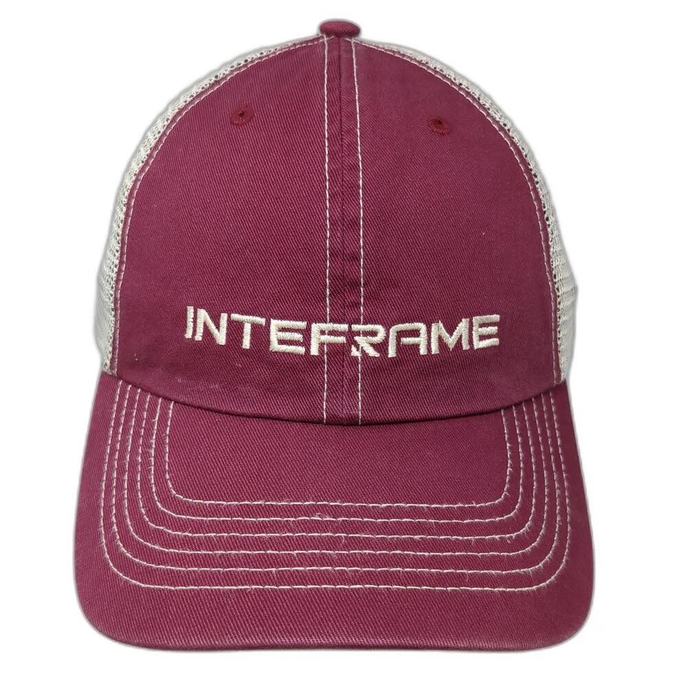 '47 Brand Interframe Trucker Hat Red One Size Snapback Mesh White Embroidery